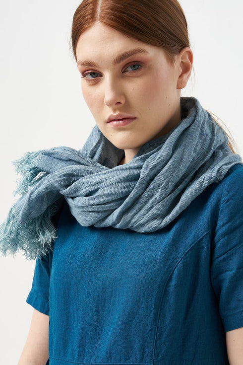 Image 20 of Natural linen scarf made for comfort and cold weather from Baltic Linen